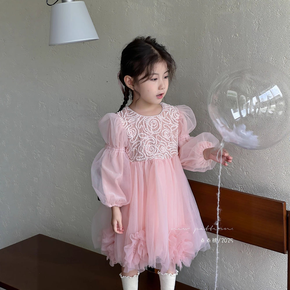 Girls' dress -  autumn new arrival: stunning extra-full pink tulle tutu dress, perfect for first birthday celebrations and princess outfits