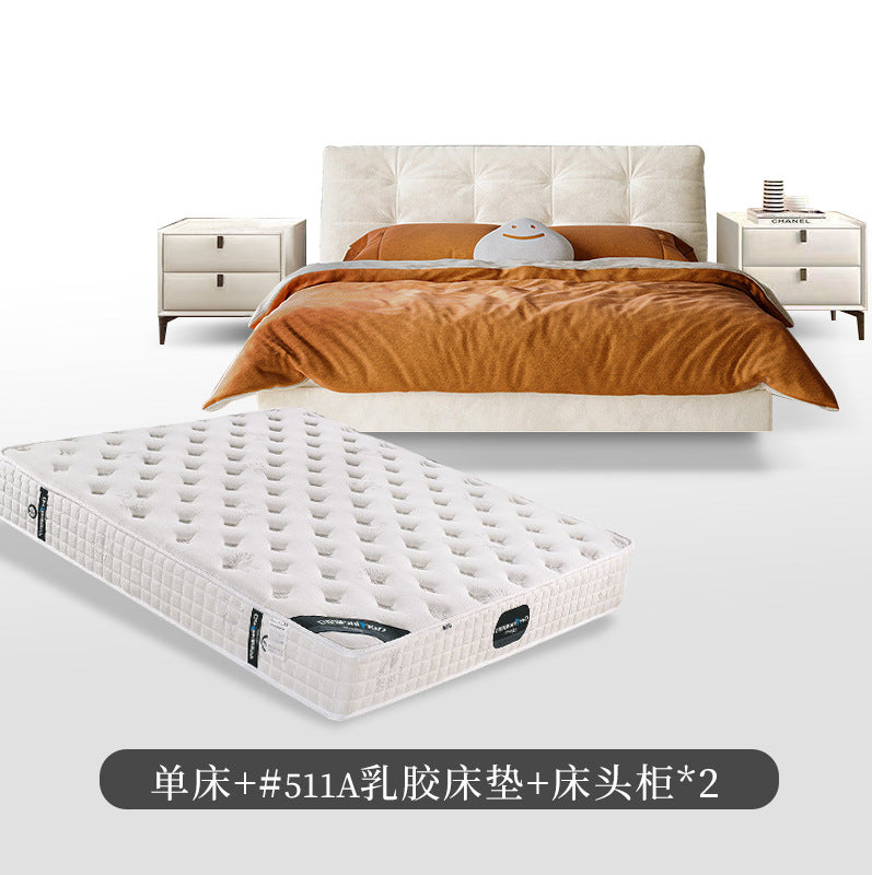 Italian normcore cream style fabric bed double bed master bedroom down soft bag wedding bed storage puff bed