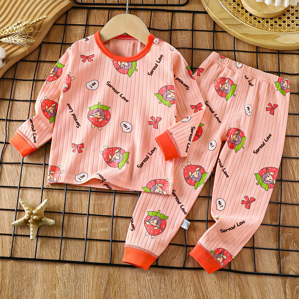 Kids' cotton underwear set - new spring collection: boys' thermal underwear, girls' pajamas, and children's loungewear