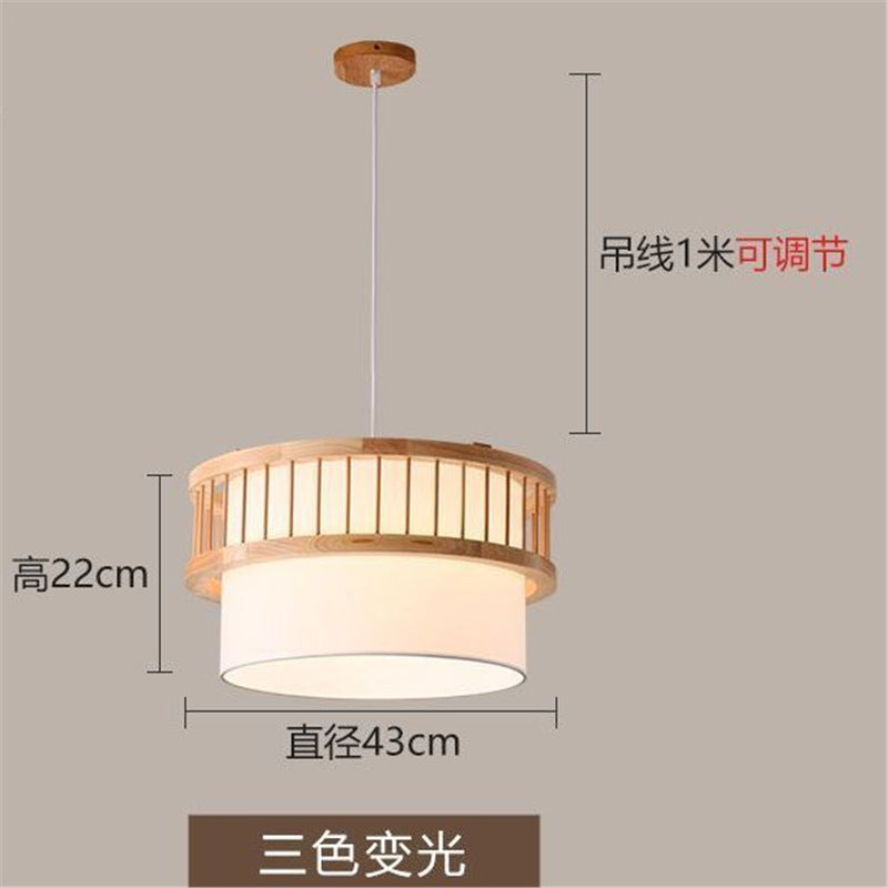 Nordic solid wood pendant light - restaurant, dining, hotel private room, noodle shop hanging lamp - japanese style master bedroom lighting fixture