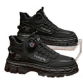 Men's 2025 spring new high-top casual sneakers, trendy thick-soled height-increasing non-slip outdoor work boots, martin boots