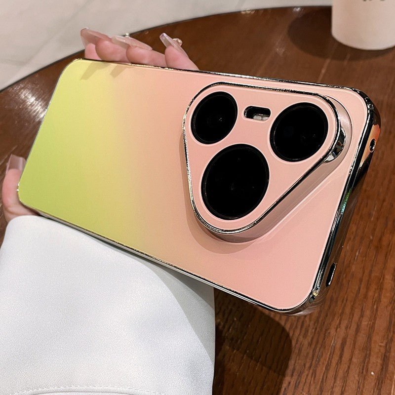 Suitable for huawei pura90promax gradient color mobile phone case, which instantly turns into a new orange sea frosted anti-fall protective case