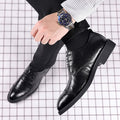 Men's leather dress shoes - business, formal, casual - live stream, cross-border, korean style, british style, soft sole, breathable, youth, groom, wedding shoes