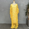 supply stereo embroidered flower mesh round neck bat sleeve looseplus size robe + vest african women's clothing clearance