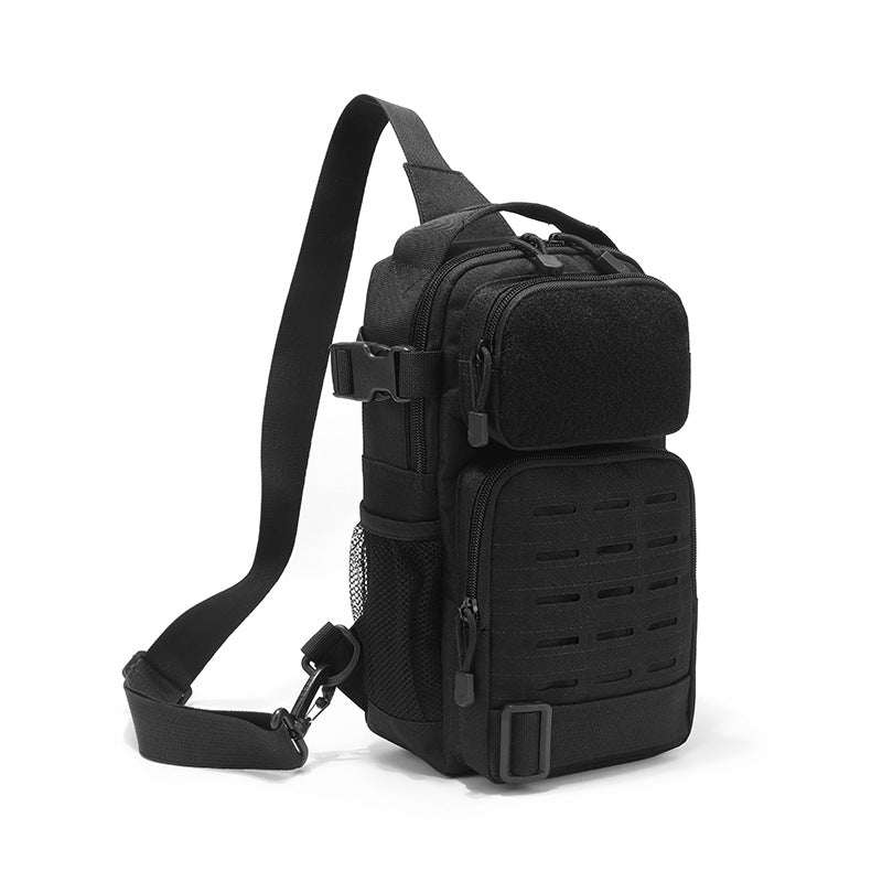 New outdoor laser tactical breast bag, men's and women's multi-functional large-capacity cycling messenger bag, outdoor waterproof shoulder bag