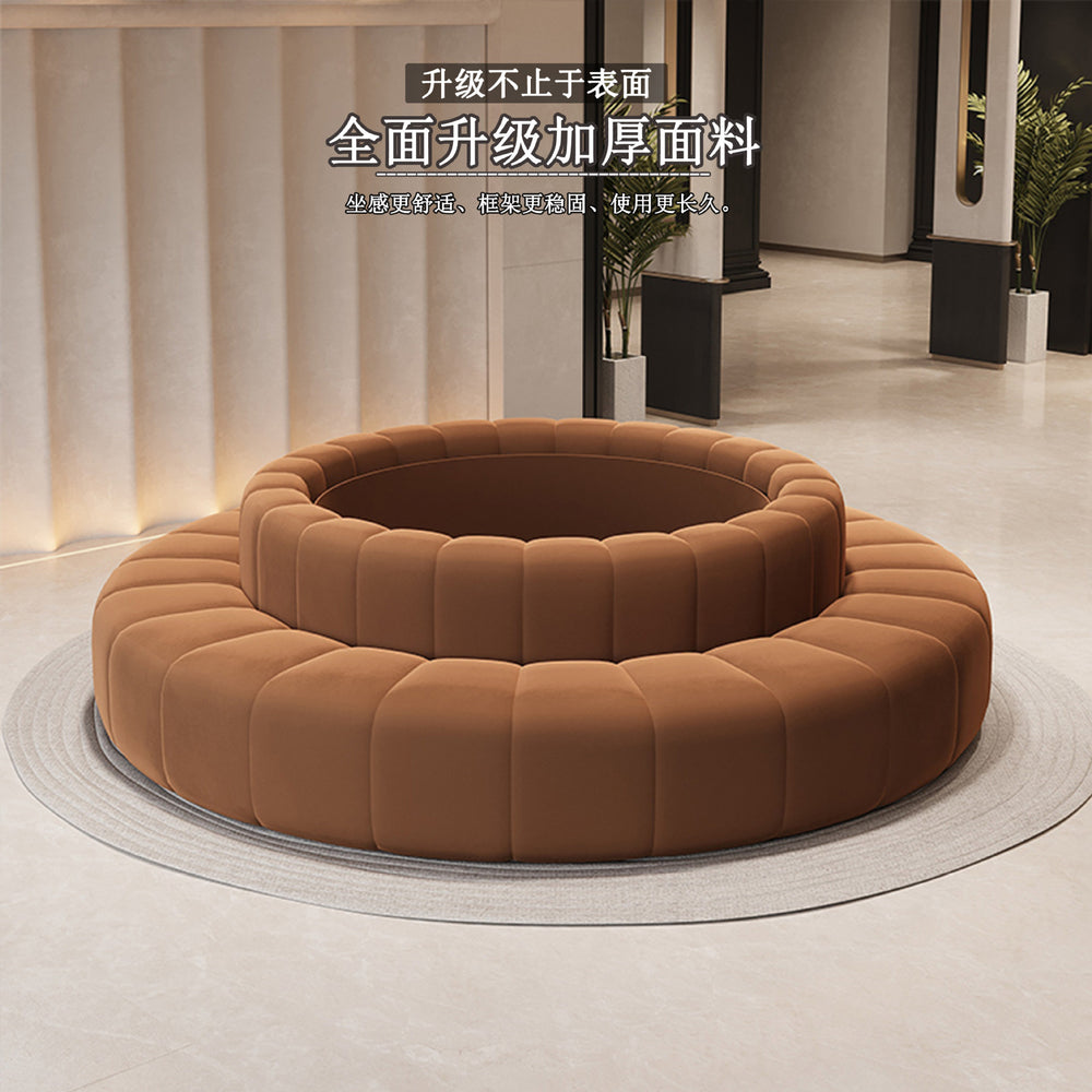 Trendy creative sofa for shopping malls, clubs, and lounges - large round sofa, reception sofa, reversible seating sofa