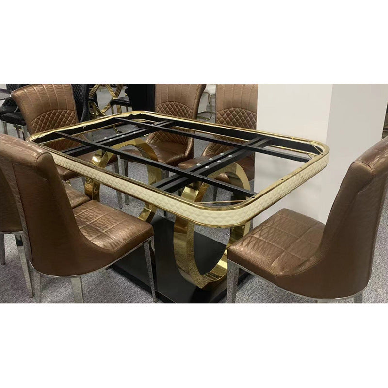 Marble dining table marble dining table for home luxury stone venice brown accessible luxury restaurant 6-person table