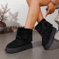 new arrivalthick sole round toe flip-top fur short snow boots cross-border platform bottomheattechfleece-linedthickened cotton boots
