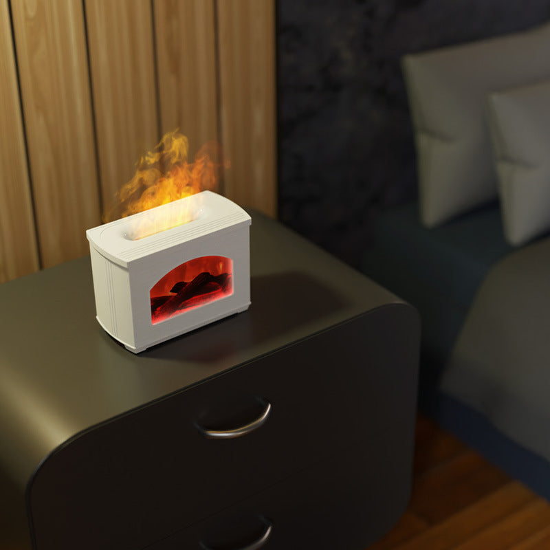 Artificial flame humidifier for home bedroom desktop usb silent large capacity atomization fragrance machine aromatherapy machine cross-border