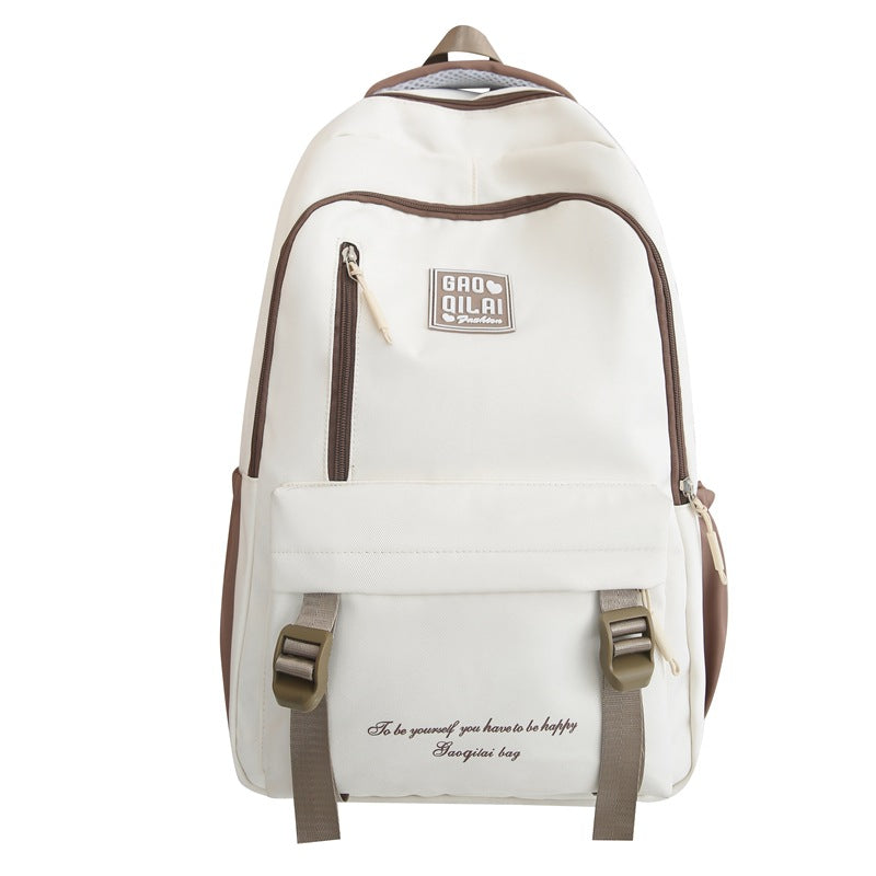 Backpack New wholesale students Junior high school students Large capacity Japanese and Korean version schoolbag Trendy fashion backpack Double shoulder