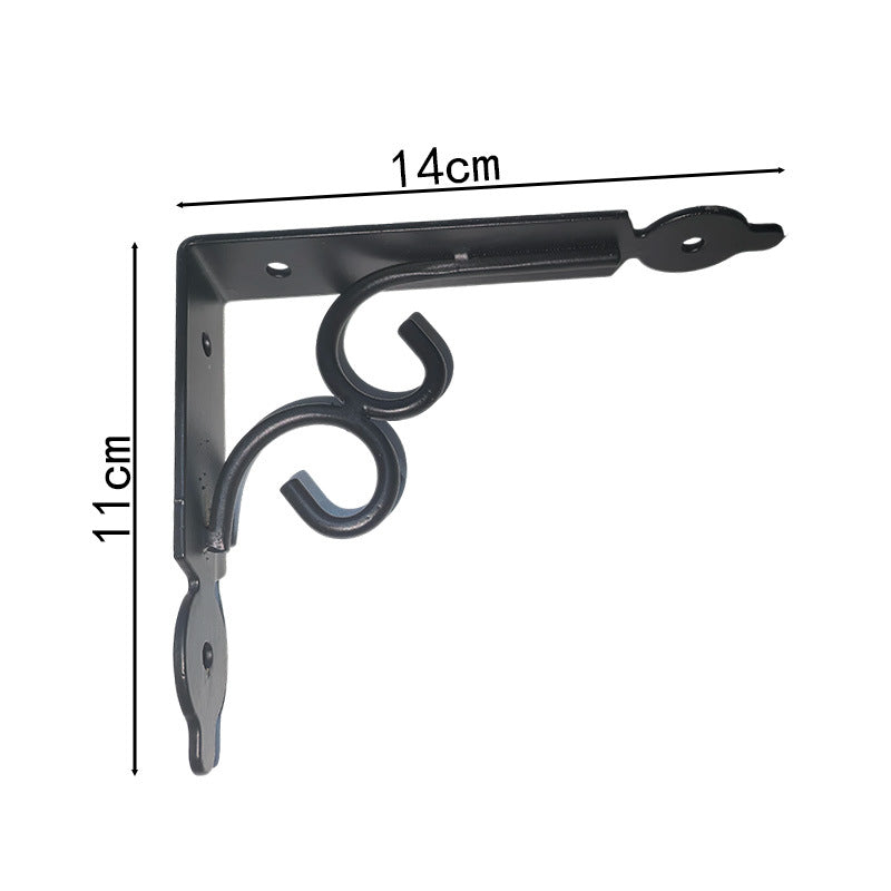 European style flower triangle bracket bracket triangle support iron frame wall storage rack layer right angle fixed tripod bracket