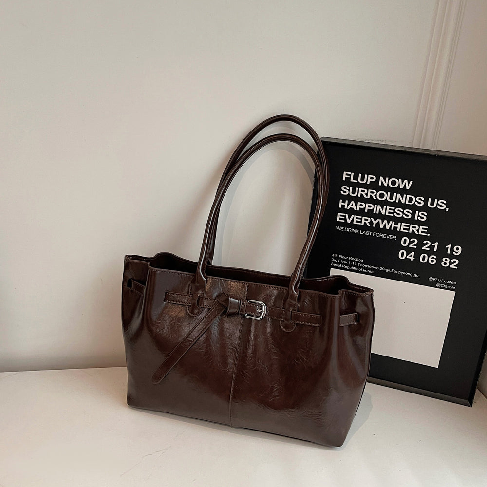 retro large capacity women's bag 2025 new arrival elegant trendy underarm bag casual minimalist commuter shoulder bag