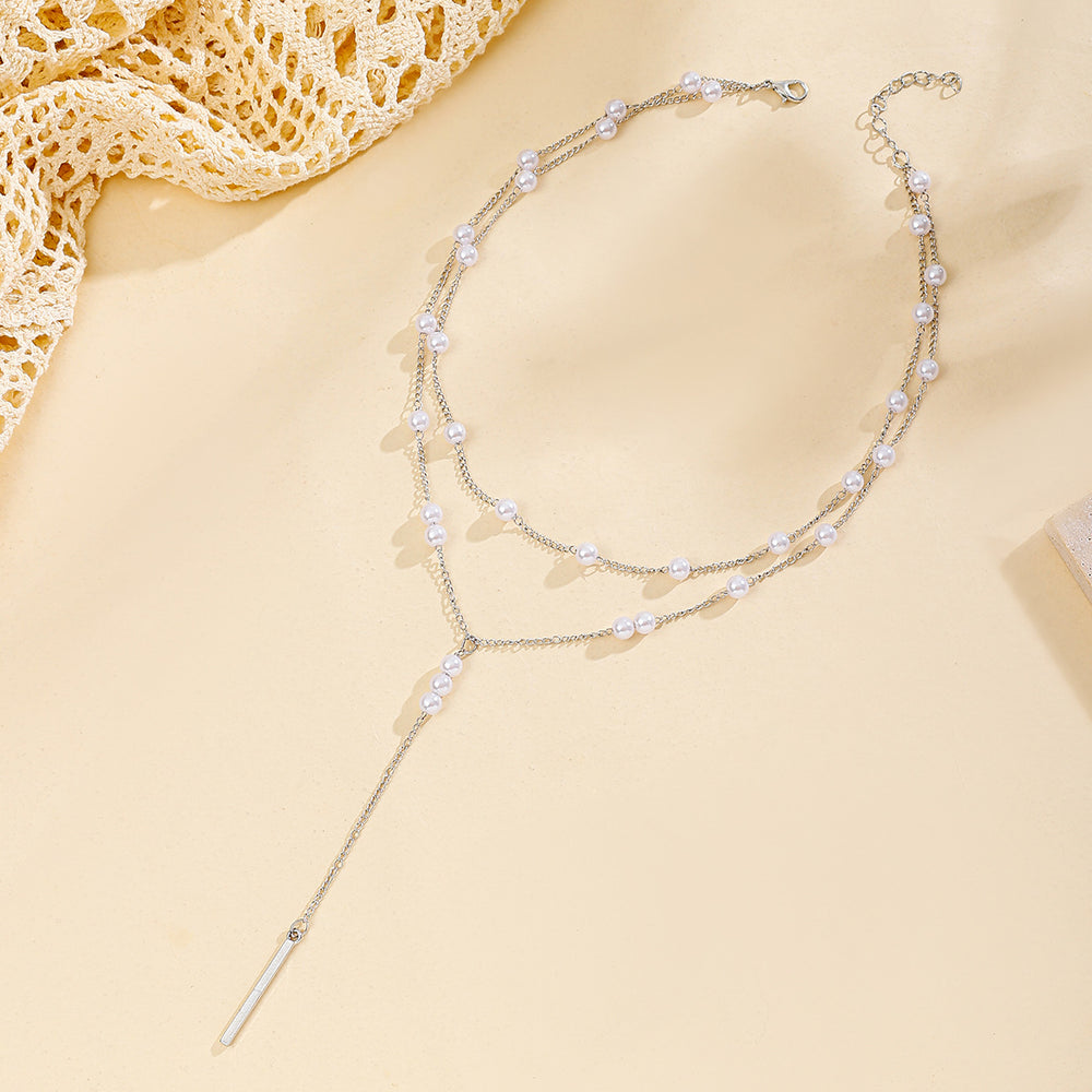 Customized necklace pearl jewelry versatile sweater chain niche light luxury high-end clavicle chain women's accessories pendant