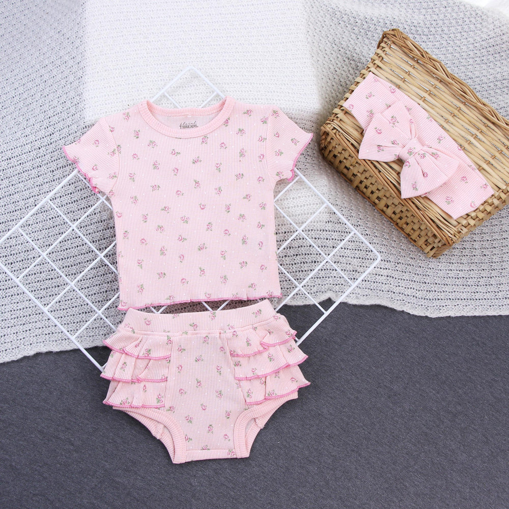 Baby girl summer outfit newborn romper set all-cotton class a shorts headband pure cotton class a new arrival
