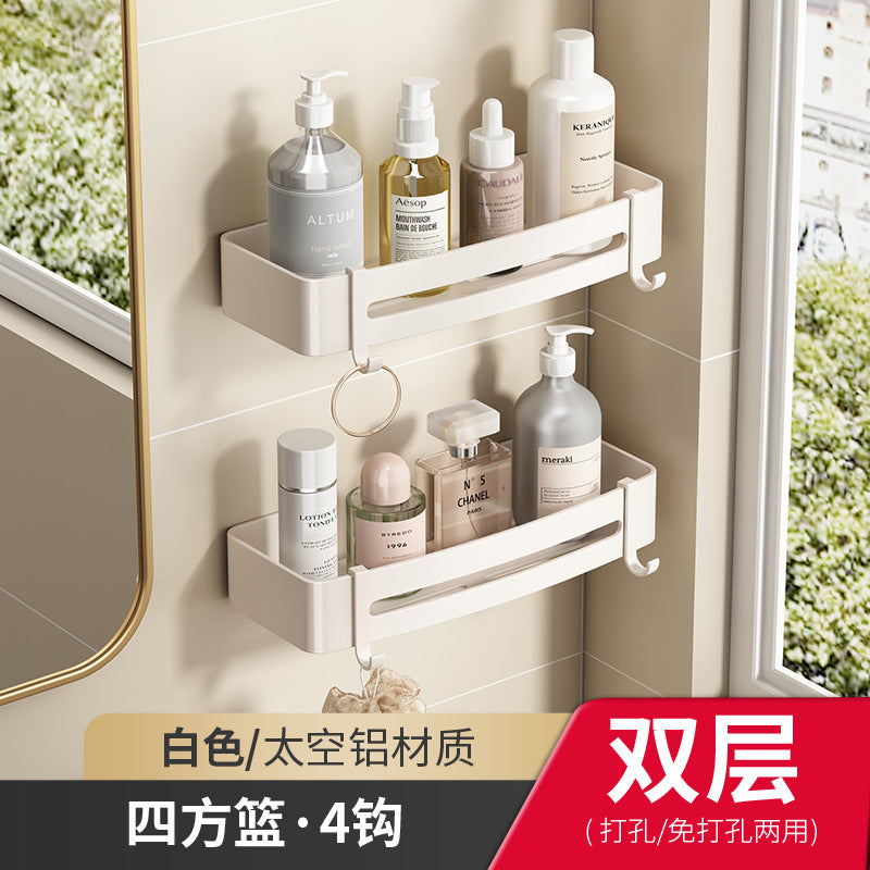 White Toilet Shelf No Punching Triangular Bathroom Toilet Wash Table Wall Mounted Wall Storage Toilet