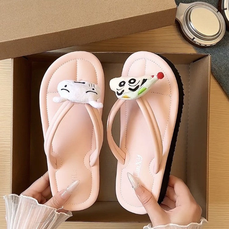 flip-flops for women, fashionable indoor non-slip bathroom, anti-odor, cute flat bottom beach flip-flops for women wholesale