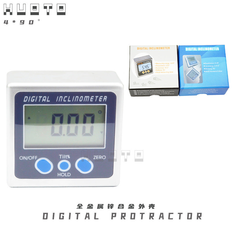 360 degree digital inclinometer, inclinometer box, angle ruler with magnetic digital angle meter, level ruler 0.05 degrees