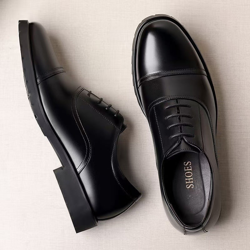 Men's leather dress shoes - spring/autumn work & business casual - triple-stitched, lace-up style - wholesale & dropshipping available