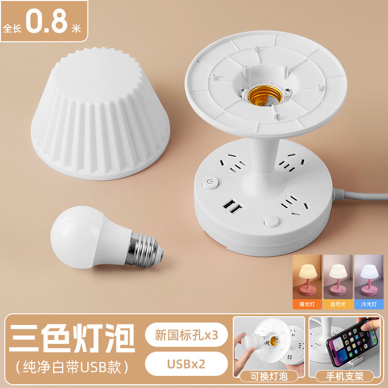 Integrated desk lamp & nightstand light - led bedside lamp for study, bedroom, baby feeding, eye protection, and sleep