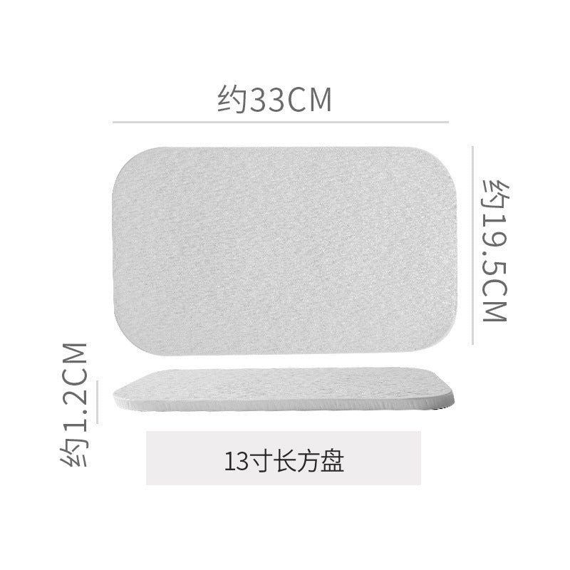 Embossed rock texture flat plate - creative & unique ceramic dinner plate for restaurants & hotels - high-style serving dish