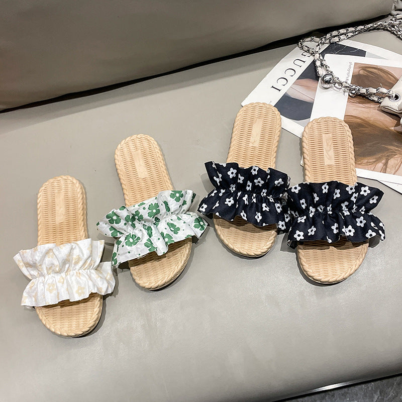 Summernew arrivalladiesfashionoutwear sandals sweeteasiest for match fungus one-line slippers plaid beach sandals