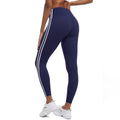 New striped cropped leggings - high waist, slimming, athletic barbie pants - peach lift, running, fitness, yoga pants for women