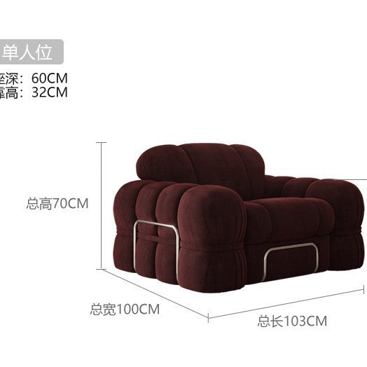 Nordic light luxury retro steel tooth velvet fabric sofa italian medieval style house living room small apartment three-seater