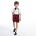Kids' summer outfit set: boys' short-sleeve white shirt, host/flower boy dress, performance costume, children's clothing