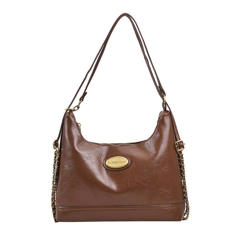 Foreign trade women's bag simple light luxury shoulder bag women's new 2025 spring and summer texture underarm bag large capacity messenger bag