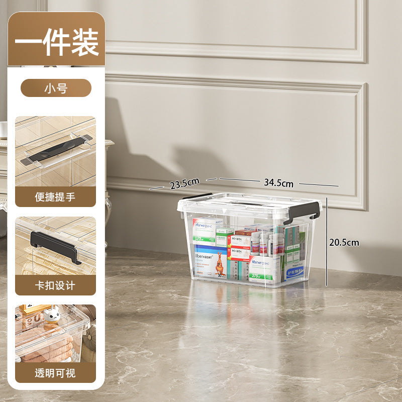 Transparent extra-large storage bin with lid - plastic household clothes organizer - oversized storage and organization box