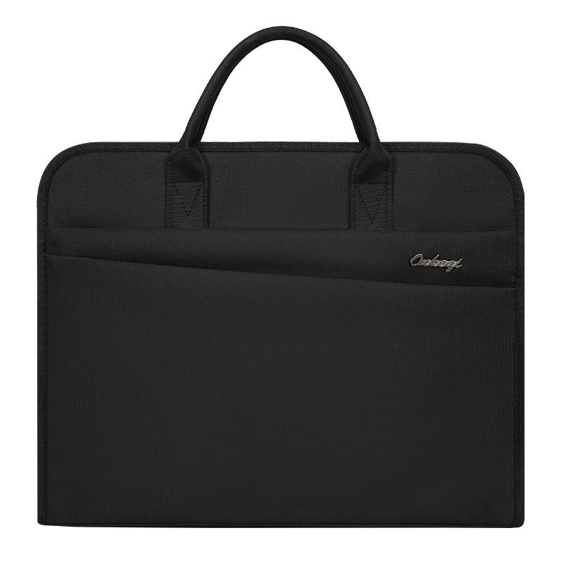 Large capacity business briefcase with sponge padding, oxford cloth double-layer document organizer, customizable with printing