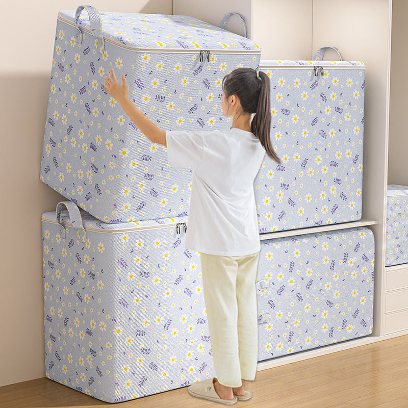 Quilt storage bag Household large-capacity wardrobe quilt clothing moving bag Large storage bag basket artifact