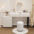 new master bedroom vanity table - solid wood, light luxury, high-end feel, chest of drawers integrated makeup vanity, bedroom makeup table