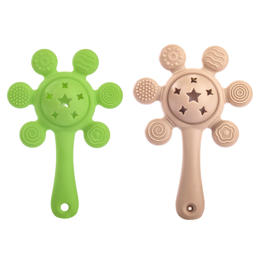 Cross-border new products baby silicone palm rattle toothpaste food grade silicone imitation eating hand toys baby grinding teeth toys