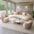 Cream style reception sofa, reception and negotiation curved sofa, hotel lobby, sales department, reception, commercial sofa, living room