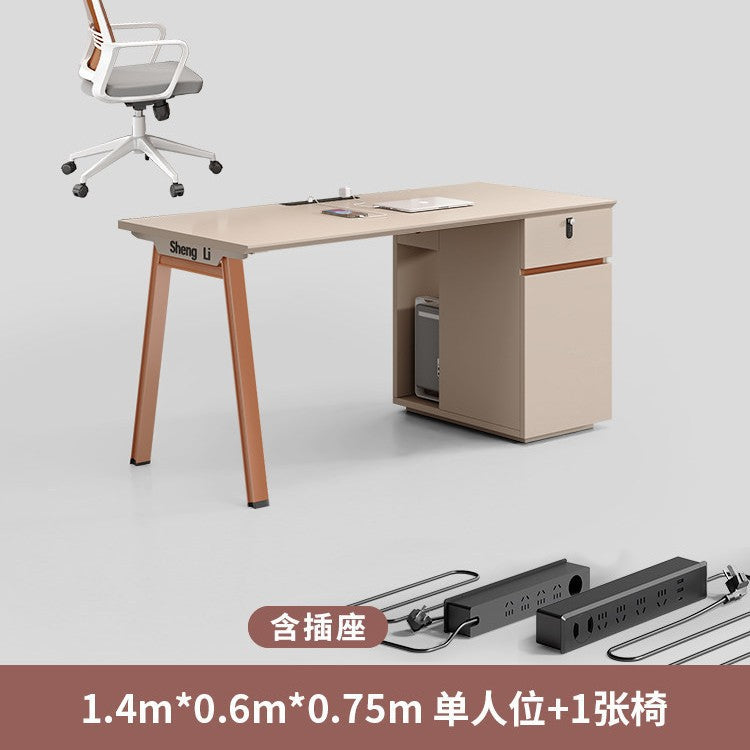 Saint li office desk and chair set - 4/6 seater minimalist modern office table with partition workstation computer desk