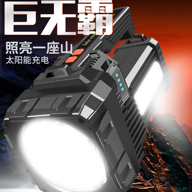 Cross-border new outdoor high-power lighting strong light flashlight multi-function rechargeable LED searchlight emergency patrol light