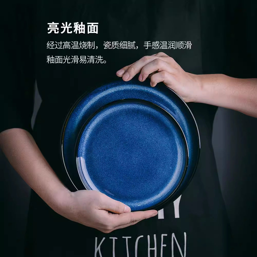 Japanese-style ceramic dinner plates - popular restaurant plates, creative steak plates, pasta deep dishes, wholesale tableware