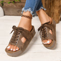 summer new arrival: plus-size women's casual comfort thick-soled slip-on flat beach sandals - wholesale