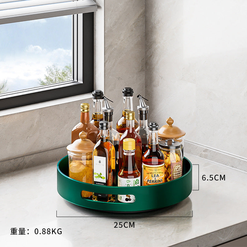 Stainless steel seasoning rack 360 ° rotation convenient rack countertop thickened stainless steel double-layer multi-functional storage