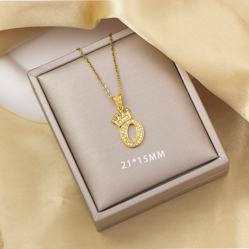 High-end letter layered necklace - 26 alphabet charms, cross-border bestseller, minimalist fashion, premium titanium steel jewelry