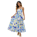 Amazon fashion floral dress women's  summer new ruffle flowy beach vacation dress