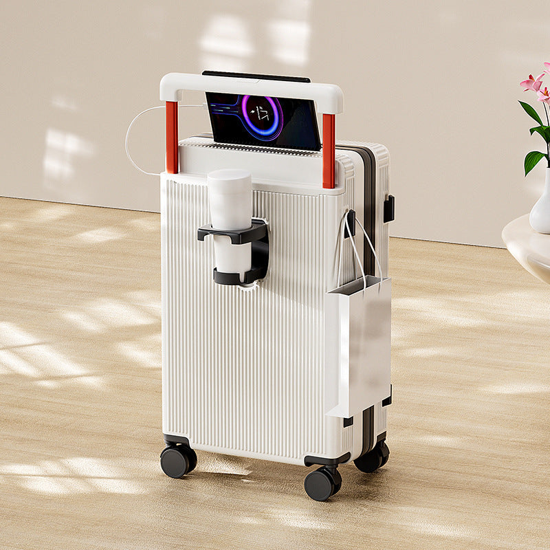 Cross-border high-end suitcase, wide tie rod, strong and wear-resistant 24-inch cup holder, silent universal wheel travel password box.
