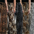 C7768 cross-border  new women's rhinestone drawstring wide-leg pants, vintage animal print casual trousers