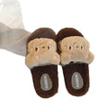 Cute leopard print bear fuzzy slippers for women, new 2025 autumn/winter collection, non-slip indoor home slippers, wholesale cotton slippers for supermarkets