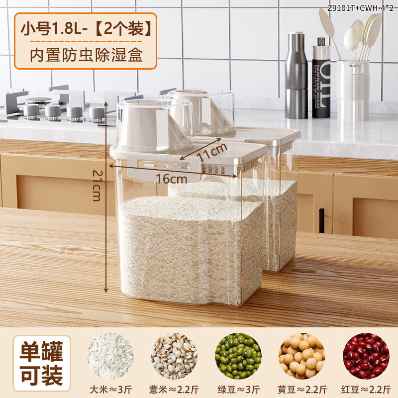 Grain storage box food grade for home kitchen noodles flour beans rice bucket food grade sealed storage