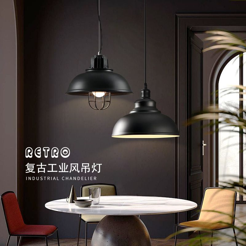 Loft retro minimalist creative restaurant pendant light - american industrial style nostalgic bar, hotel, and restaurant decorative lighting fixture for commercial projects