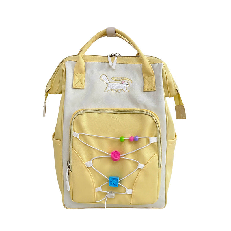 School bag female Korean version college student junior high school student large capacity trend backpack ins Harajuku contrasting color simple backpack