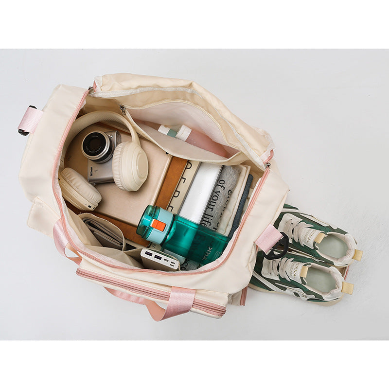 New foldable large-capacity short-distance travel bag, wet and dry separation fitness bag, swimming bag, hand luggage bag.