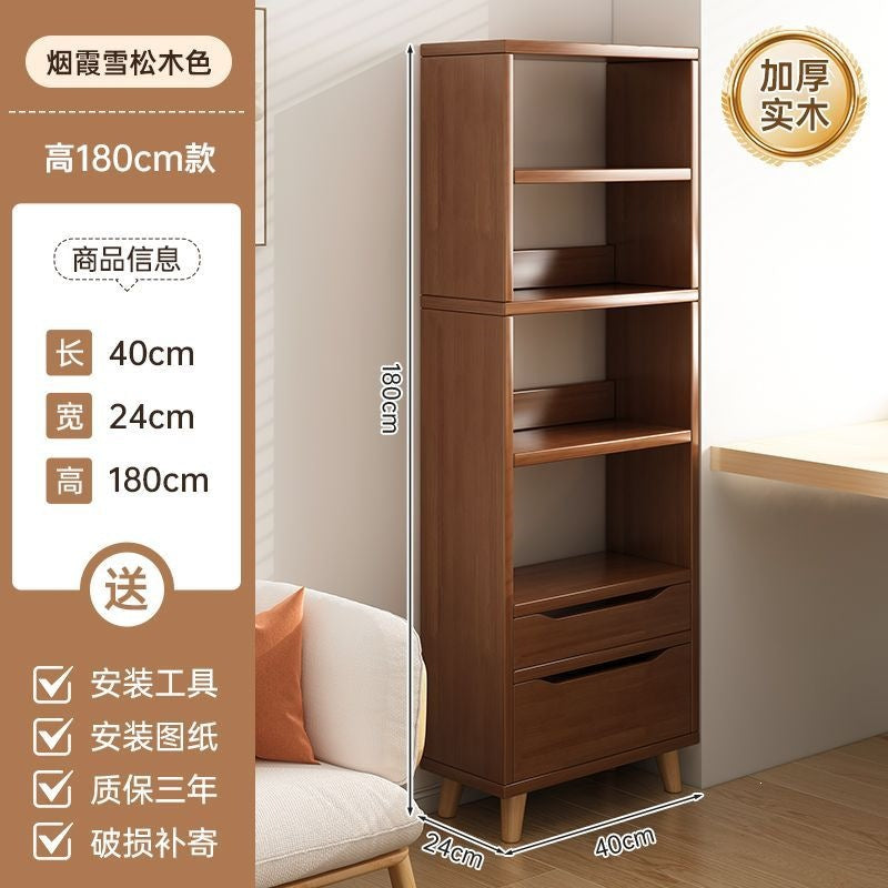 Bookcase for home standing cabinet bookshelf floor-standing storage rack living room storage cabinet small narrow cabinet dust-proof storage cabinet storage cabinet